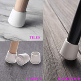 Furnigear Chair Leg Tips Caps Non-Slip Rubber Leg Tips 1-1/4” Inner Diameter Chair Leg Floor Protectors Round White, 24 Pack