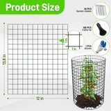 8 Pack 13.8x12 inch Plant Protector, Wire Garden Cages with Stakes & Ties