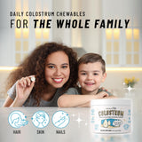 Legendairy Milk Colostrum Supplement - Premium Bovine Colostrum for Humans - 40% IgG Immunoglobulin for Immune Support & Gut Health - Energy & Muscle Recovery - Vanilla Chewable Tablets, 30 Servings