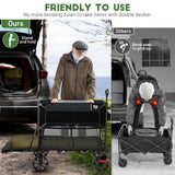 TIMBER RIDGE 400L Folding Double Decker Wagon with Brakes, 54" Extra Long