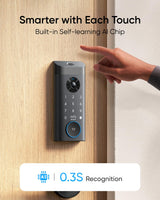eufy Security Video Smart Lock E330, 3-in-1 Camera+Doorbell+Fingerprint Keyless Entry Door Lock, Smart Built-in Wi-Fi Deadbolt for Front Door, Auto Lock, 8 GB Built‑in Storage, Easy Installation