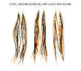 Feather Headz Bohemian handmade Natural long lightweight feather dangle earrings for women