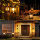 WdtPro Solar Lanterns Outdoor Waterproof, Upgraded Bright Hanging Solar Lights for Outside,Solar Powered Lanterns Lighting LED for Garden Patio Yard Decorative 2 Pack (Warm Light)