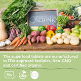 AAMATEC LIFE Organic Superfood Greens Fruits and Veggies Complex - Dietary Supplement with 14 Greens &14 Vegetables with Alfalfa Rich in Antioxidants Organic Ingredients Non-GMO (120 Count Pack of 2)