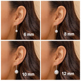 PAVOI Drop Earrings for Women, 14K Gold Plated, Yellow Gold, Size 7, Pearl
