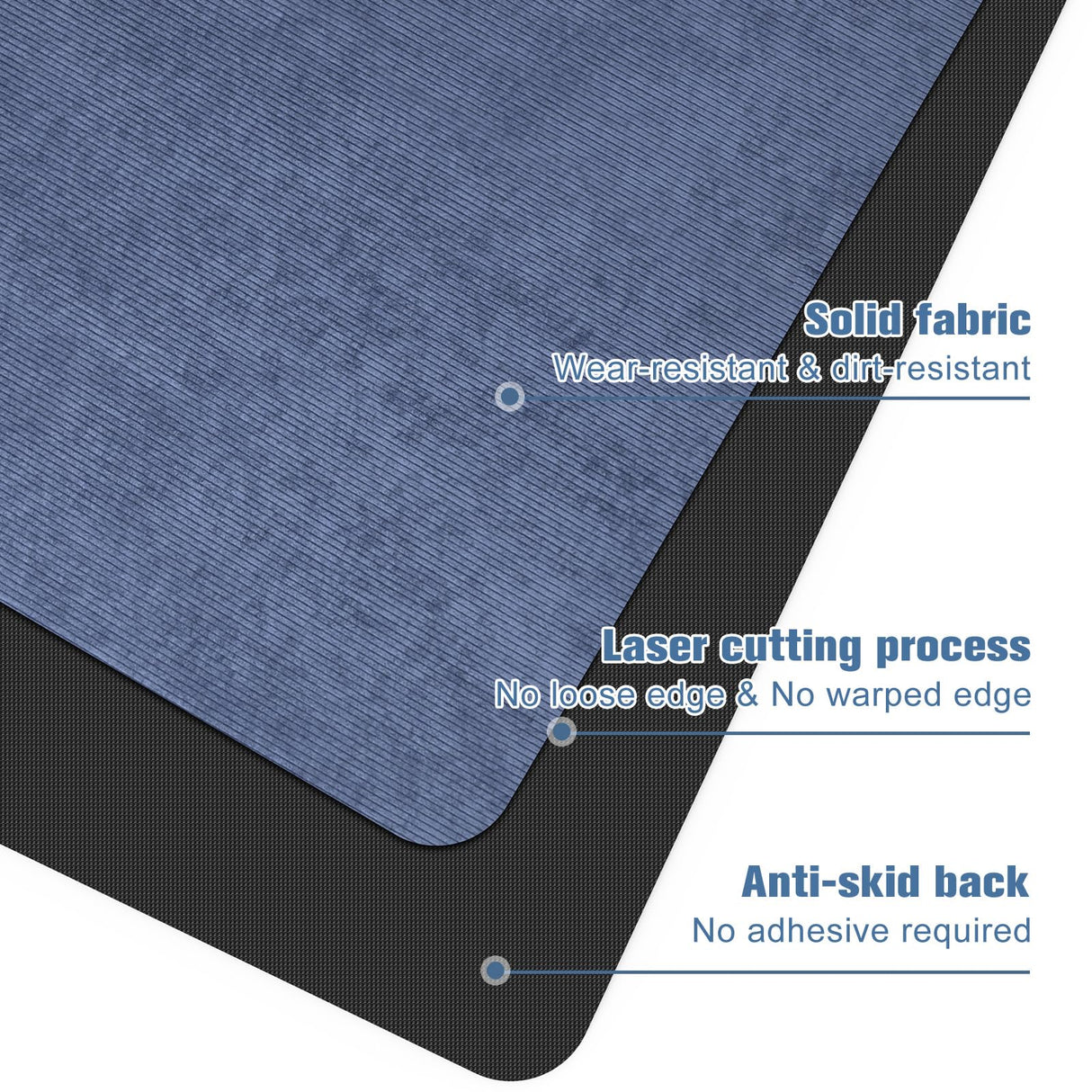 Placoot Office Chair Mat for Hardwood Floor, 55"x35" Corduroy Surface Computer Chair Mat, Desk Chair Mat, Large Anti-Slip Rubber Bottom Floor Protector for Home Office Brown