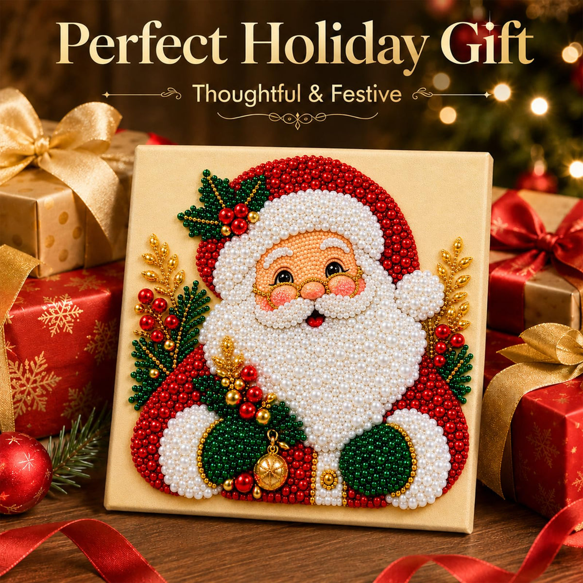 Diamond and Pearl Art Kits for Adults, Christmas Decorations, Framed Decor