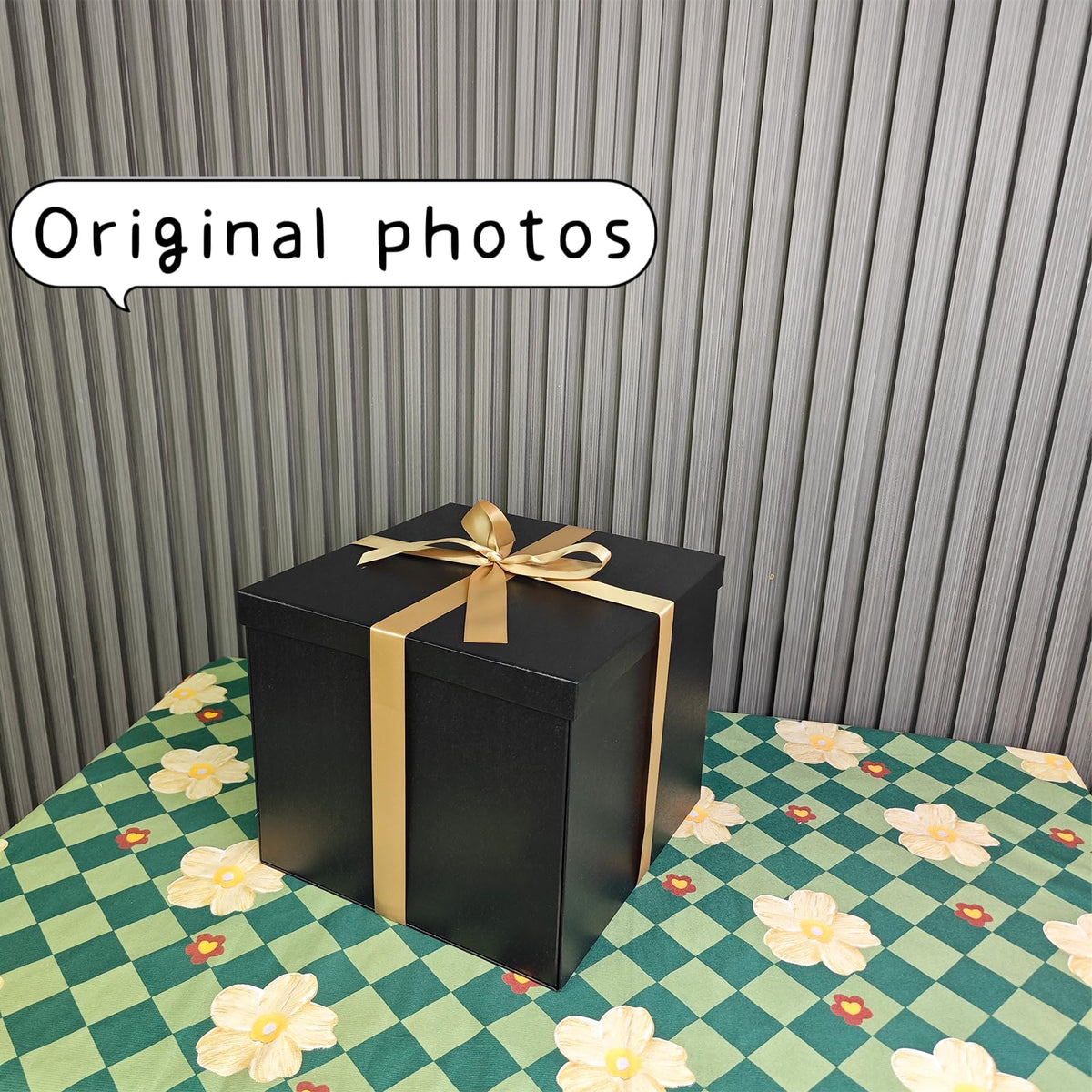 YINUOYOUJIA Large Black Gift Box with Lid 12x12x10 Inches