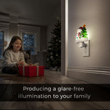 L LOHAS LED Christmas Night Lights Plug into Wall, 5000K Daylight, 360° Rotatable Christmas Tree & Snowman Nightlight, Night Light for Kids, Ideal for Christmas Home Decor, 1 Pack