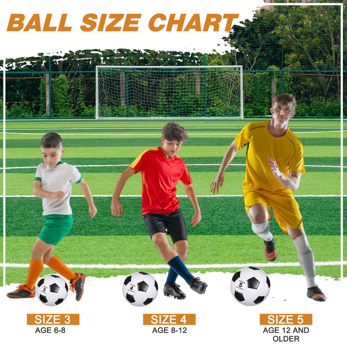 Glimin 6 Pcs Operation Christmas Soccer Ball Bulk with Pump Needles, Size 3 4 5 Deflated Soccer Ball Gift for Youth Adult Game Training Practice Christian Charity Donation Supplies(Size 3,Classic)