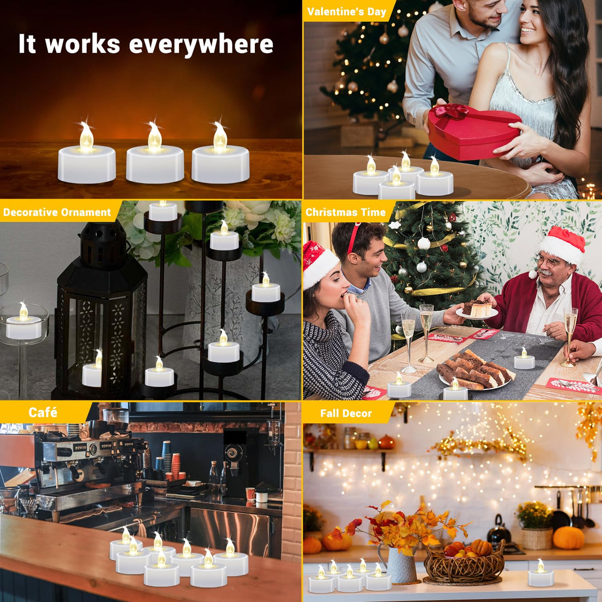 Candlium 200 Pack LED Tea Lights Bulk, 200+ Hours Long Lasting Battery Operated Flameless Candles for Wedding Centerpieces, Proposal Decorations, Valentine's Day & Event Decor (Warm White)