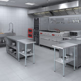 AmGood 30 in. x 18 in. Stainless Steel Work Table | Metal Kitchen Food Prep Table | NSF