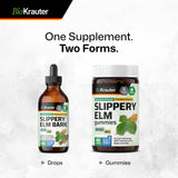 BIO KRAUTER Slippery Elm Bark Drops - Ulmus Rubra Slippery Elm for Women and Men - Respiratory & Digestive Support - Vegan, Alcohol & Sugar Free Extract - 4 Fl.Oz.