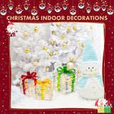Set of 3 Christmas Lighted Gift Boxes with 140 LED Lights, Plug-in Holiday Decorations for Xmas Tree, Home, Indoor Outdoor Décor
