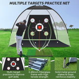 KLAODOT Golf Net with Practice Mat,Golf Hitting Aid Nets 10x7FT for Backyard Driving Chipping Training Swing with Target Mat Balls for Outdoor Indoor，Gifts for Men Dad Him and Golfer