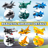 JOYIN 16 Pcs Pull Back Airplane Toys, Boys Plane Playset, Aircraft Incl Helicopter, Fighter, Bomber, Gifts for Toddler Kids 3+ Years Old, Christmas Kids Gifts, Treasure Box Toys for Classroom