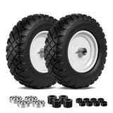 TPXQWL 16" 4.80/4.00-8 Flat Free Wheelbarrow Tire & Wheel, 2-Pack