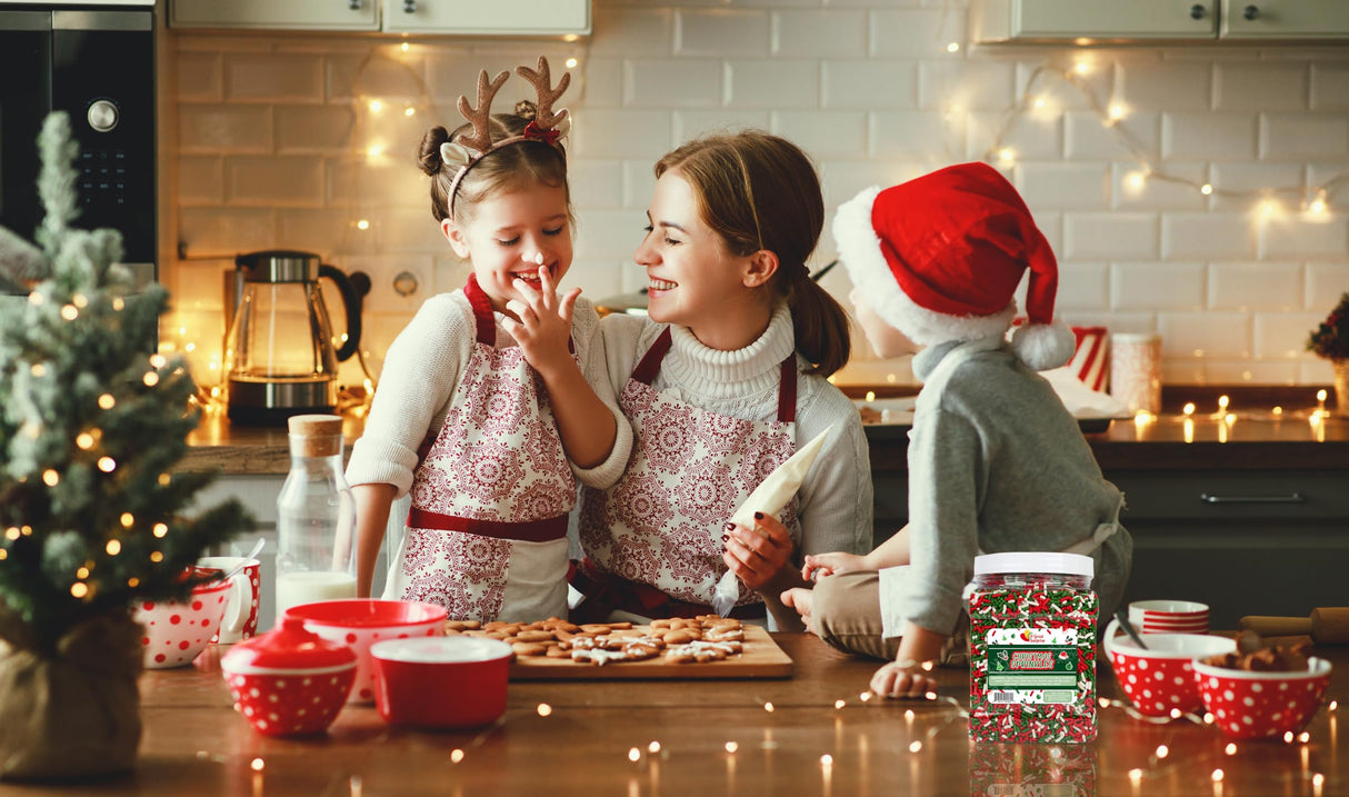 Christmas Sprinkles Bulk - 1.6 Pounds - Holiday Jimmies - Red White and Green Xmas Baking Toppings for Cookies, Cakes, Cupcakes, and More!