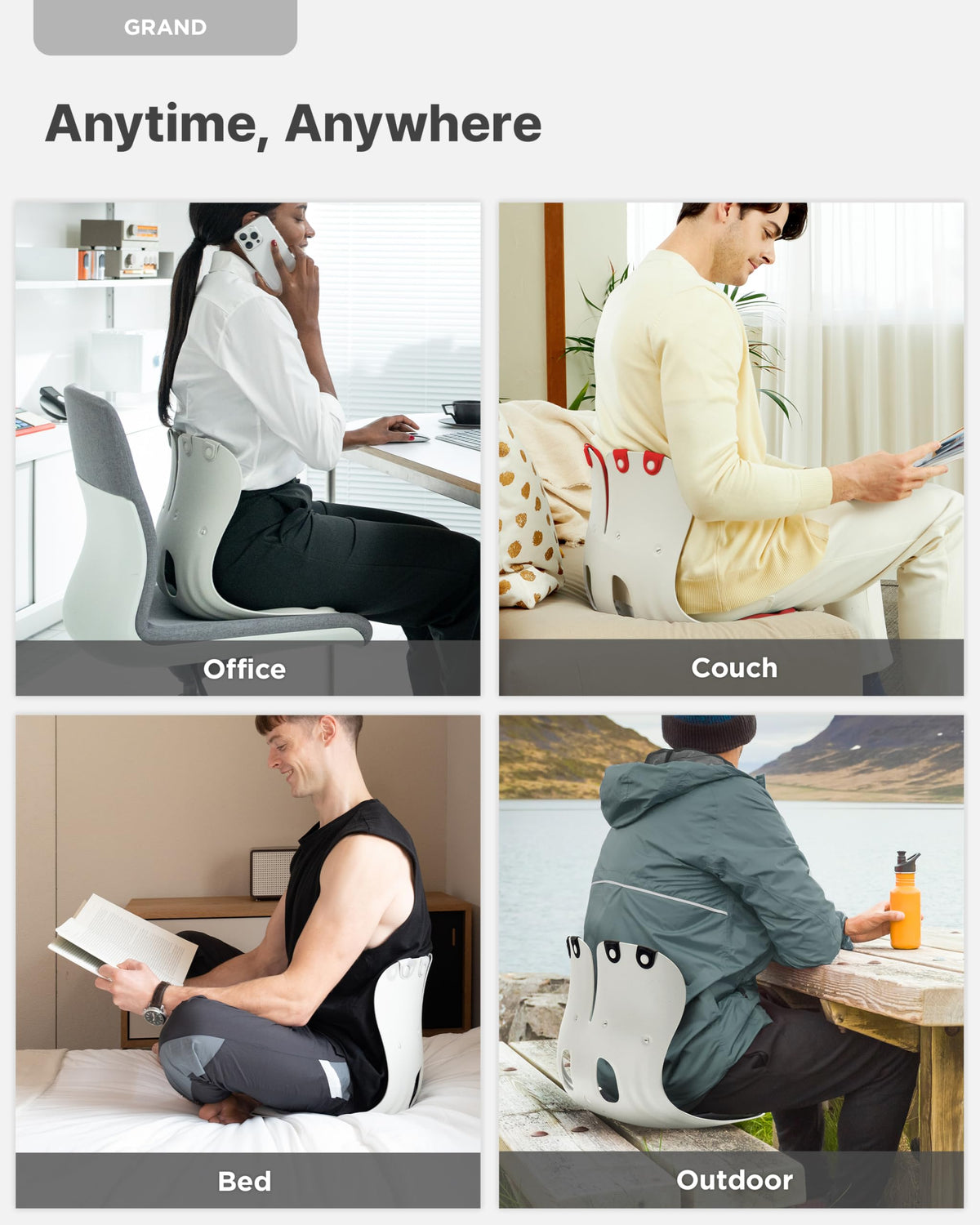 Curble GRAND(Extra Wide & Sturdy) – Ergonomic Chair Back Support, Lumb ...