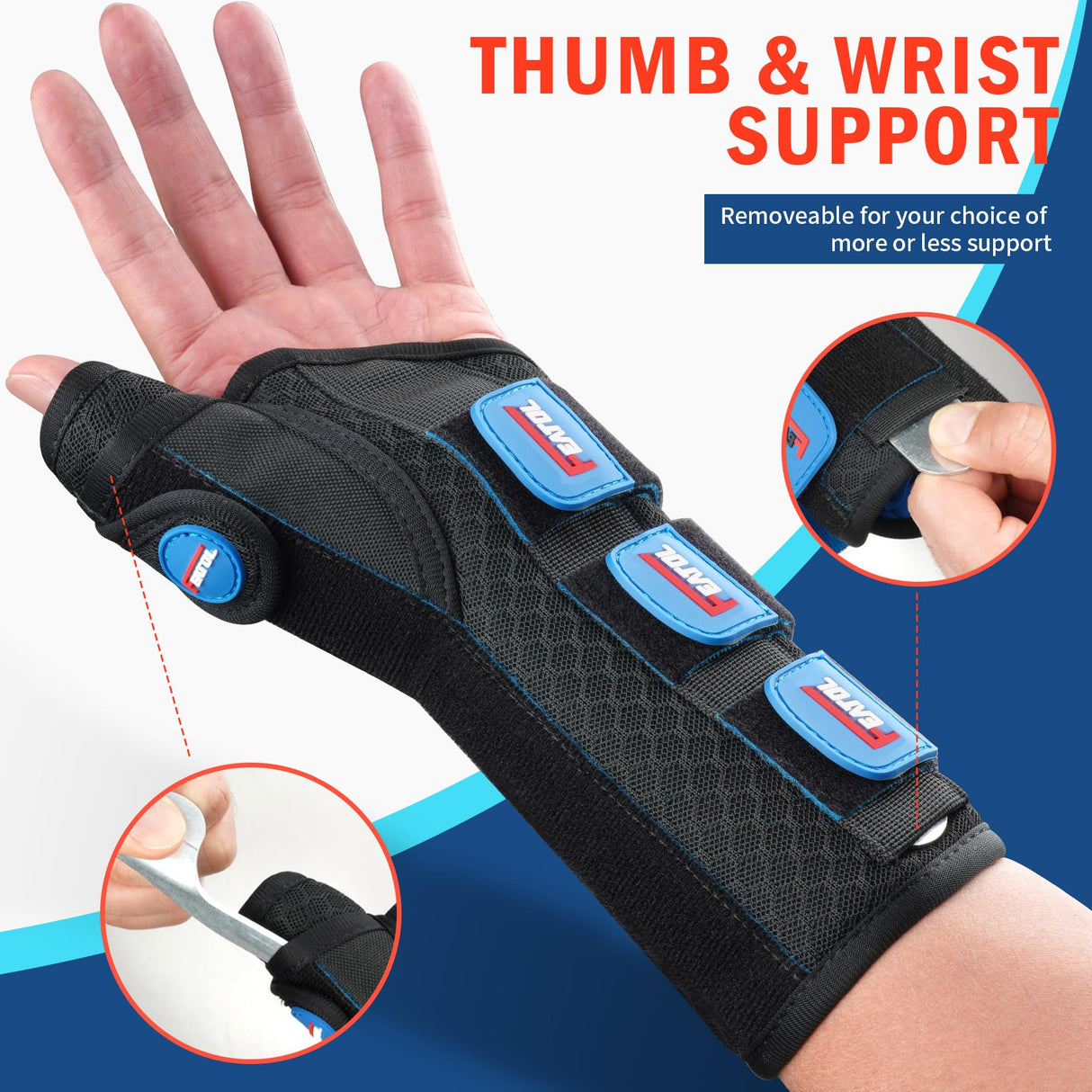 FEATOL 2 Pack Wrist Brace with Thumb Spica Splint for De Quervain's Tenosynovitis, Carpal Tunnel, Tendonitis, Arthritis-Thumb Brace for Pain Relief-Left And Right Hand-Small/Medium