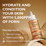PDRN Vita Toning Ampoule - Lightweight Glass Skin & Toning Ampoule with Vitamin B, C, E, PDRN, Serum for Blemishes, Fine Lines and Rough Skin Texture, 1.01 fl oz