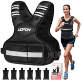Adjustable Weighted Vest for Women, 6-12 Lbs Rucking Vest with 6 Ironsand Weights, Best Weighted Vest with Plus Pockets & Reflective Strips for Running, Walking, Workout and Strength Training