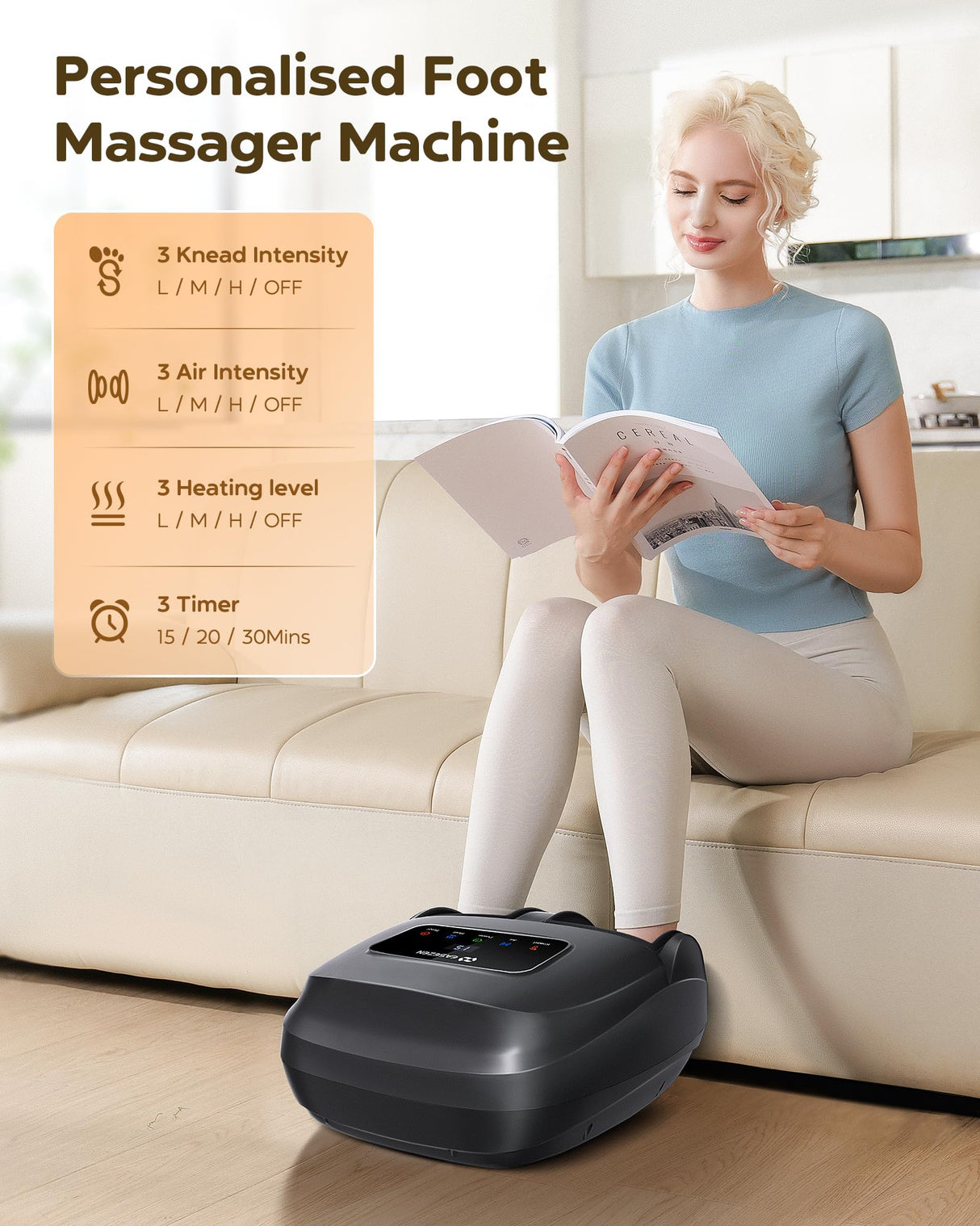 EaseZen Shiatsu Foot Massager Machine with Heat, FSA/HSA Eligible, Deep Kneading, 2025 Upgrade Electric Foot Massager for Plantar Fasciitis, Neuropathy, Relax Gifts for Mom Women, Fits up to Size 14