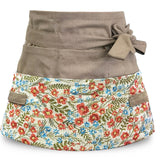 MILCIL Women's Floral Waist Apron, Gardening & Kitchen Apron, Half Cute, Peach Blossom, 8 Pockets, One Size Fits All