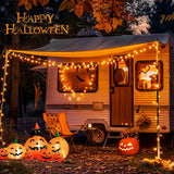 JMEXSUSS 500 LED Halloween Lights Outdoor, 163FT 8 Modes Orange Halloween Light Indoor Clear Wire, Outdoor Waterproof Fall Lights Plug in for Thanksgiving Room Porch Christmas