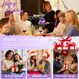 FIACO Gifts for Women Mom Preserved Rose Forever Flower in Glass Angel Figurine Fresh Flowers for Delivery Birthday Gifts for Grandma Wife Sister Christmas Anniversary Eternal Purple Roses