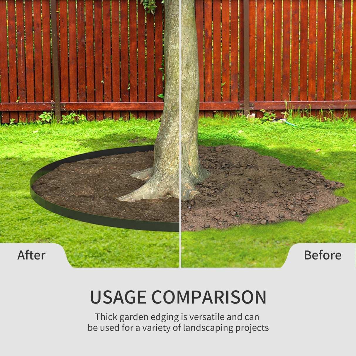 66FT Landscape Edging 4 in Tall with 70 Spikes, Garden Edging Border and 1 Hammer, Plastic Landscape Edging Border Lawn Edging for Landscaping, Flower Beds, Yard