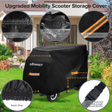 Upgraded Mobility Scooter Storage Cover,SRIMMIT Heavy Duty 420D Oxford Fabric Electric Scooter Cover, Waterproof,Anti-UV,Durable with Waterproof Strip,Reflective Strips,3 Buckles (XL 57" x 27" x 39")