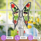 KY&BOSAM Butterfly Suncatcher Pressed Flower Stained Glass Window Hanging