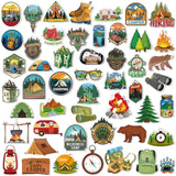 Cunno 100 Pcs Camping Pins Funny Outdoors Camp Adventure Brooch Pins Lapel Pin for Camping Adventure Birthday Party Decorations Gift Hat Jacket Clothes Backpacks Decor Accessories