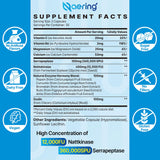 Liposomal Nattokinase 12,000 FU Serrapeptase 360,000 SPU Enzyme Supplement - Enriched with Synergistic Enzymes and Nutrient Blend & Inulin for Circulatory, Gut, Digestion 60 Capsules (2 Bottle)