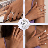 ZELORES Adjustable 925 Sterling Silver Celtic Knot Rings Open Knuckle Rings for Women Thumb Finger Rings Minimalist Cross Line Band Rings (Silver)