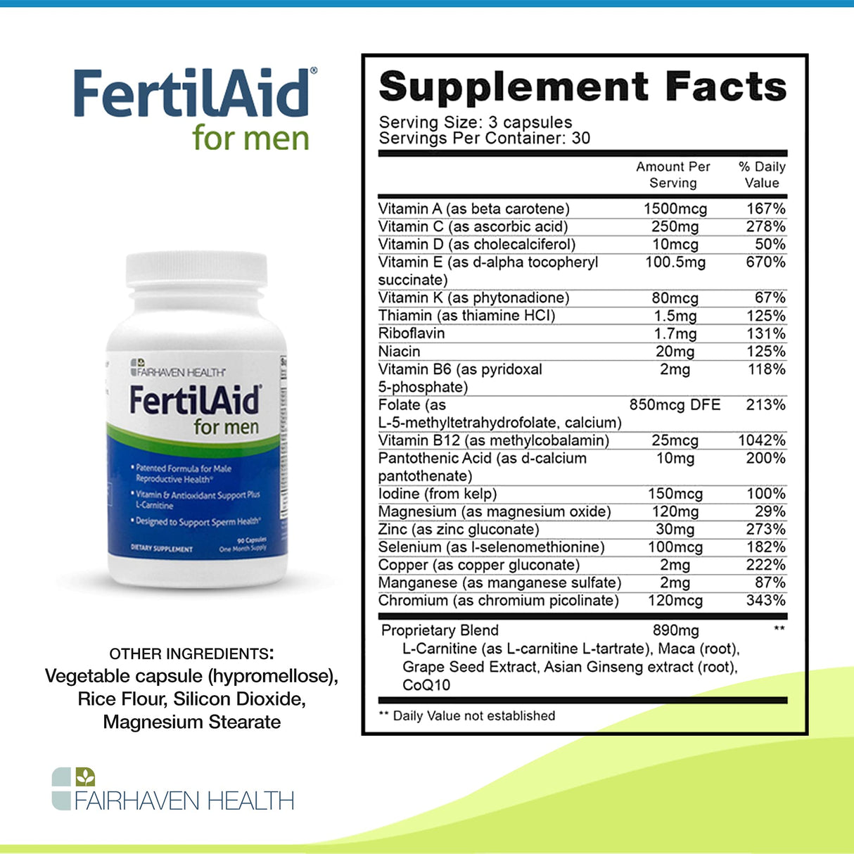 Fairhaven Health FertilAid for Men and Women Combo Fertility Supplements for Men and Women | Count and Motility Support Pre-Conception for Him | Prenatal Vitamin for Her with Vitex and Folate