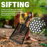 CKG Carbon Sand Sifter Shovel for Beach, Also Chicken Poop Scooper Goat Stall Sand Poop Cleaning, Lightweight & Durable Sifting Shovel for Farm and Gardening, Black Color