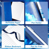 CAGIE Diary with Lock for Girls, A5 Password Refillable Lined Journal Kit Locked Diary, Cute Stuff Christmas Birthday Gifts for Girls 6 7 8 9 10 11 12 13 14 Year Old Girl, Teen Girl Gifts, Blue