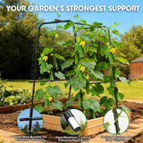 Cucumber Trellis for Raised Bed and Garden, 47" H x 31" W U-Shaped Metal Garden Trellis for Climbing Plants with Nylon Netting, Vegetable Support Frame