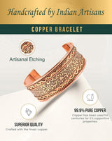 Touchstone 100% Pure Copper Cuff Bracelet, Celtic, for Women & Men