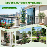 2 Pack Garden Obelisk Trellis for Climbing Plants, 6 FT Metal Rustproof Plant Support Rose Trellis, Tower Potted Cages for Flowers Fruits Vegetable Vines Indoor & Outdoor, Green(4 Tiers)