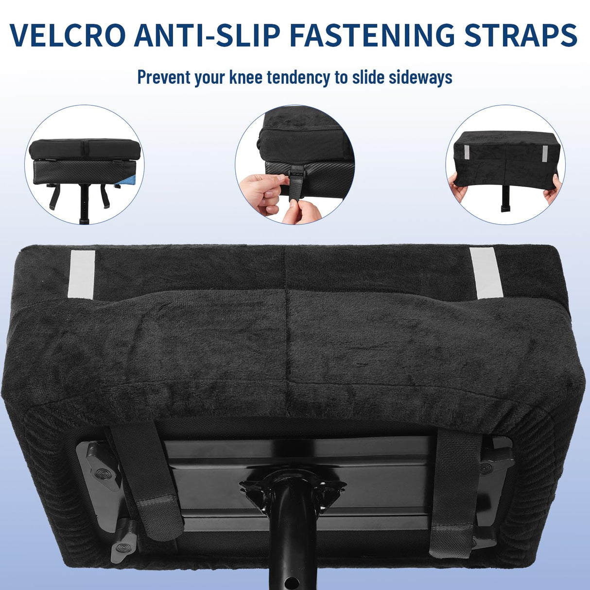 HuCPAPxi Knee Scooter Pad Cover with 2'' Removable Highly Resilient Comfort Memory Foam Cushion - Knee Walker Accessory for Knee Roller and Alleviate The Knee Pain - Universal Fit Most Models