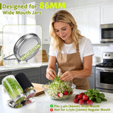 XUNWKONGG Sprouting Jar Kit, 2 Pack Sprouting Kit with Stainless Steel Screen Sprouting Lids, Glass Mason Jars & Light-Blocking Sleeves, Seed Sprouting Kit for Broccoli Sprouts, Bean Sprouts, Alfalfa