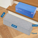 Stair Treads for Wooden Steps Indoor, KOOTETA 15 Pack 8" X 30" Non Slip Carpet Stair Treads with Reusable Adhesive for Kids Elders and Dogs, Surface Polyester TPR Backing Stair Rugs, Grey