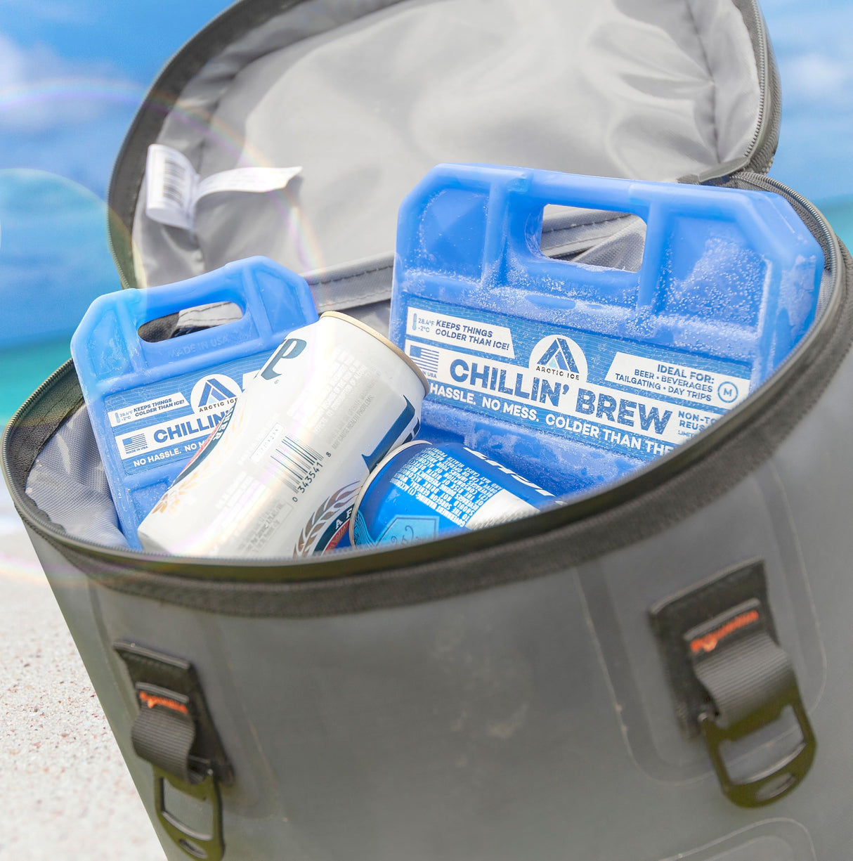 ARCTIC ICE Chillin' Brew Series, Long Lasting Reusable Ice Pack, Blue, Small, 0.75 lb