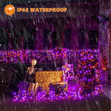 Chuya Halloween Light Decor Music Orange Purple Lights105FT 300 LED String Fairy Lights 6 Modes UL588 Waterproof Outdoor Indoor Decoration for Party Garden Christmas