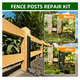 5PCS Fence Post Repair Kit, Heavy Duty Fence Posts Repair Stakes for Fix Wooden Broken Posts, Repair Tilted