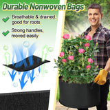 ANPHSIN Sturdy Triangle Tomato Cage with Movable 10 Gal Grow Bags, 3 Sets