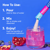 IQMIX Hydration Electrolyte Powder – 4-in-1 Formula for Hydration, Mental Clarity, Mood and Recovery – Sugar-Free Drink Mix, Keto, Magnesium L-Threonate, Lion’s Mane – 20 Count Blueberry Pomegranate